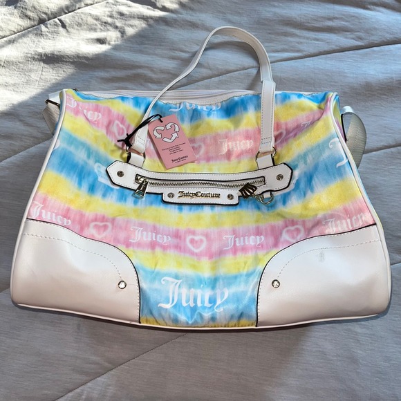 Juicy Couture Tie Dye Weekender Bag Purse Carry On NWT. Does have some scuffs. - Picture 2 of 16